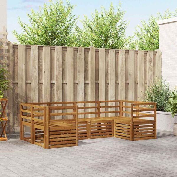 vidaXL Sofa Sets 6 pcs Natural Solid Acacia Wood