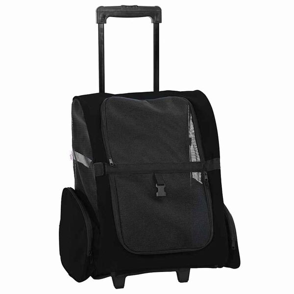 vidaXL Pet Trolley 3-in-1 Design Black 48x32x(57-106) cm Oxford Fabric