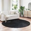 vidaXL Faux Sheepskin Rug Tafalla Black Ø 160 cm Polyester