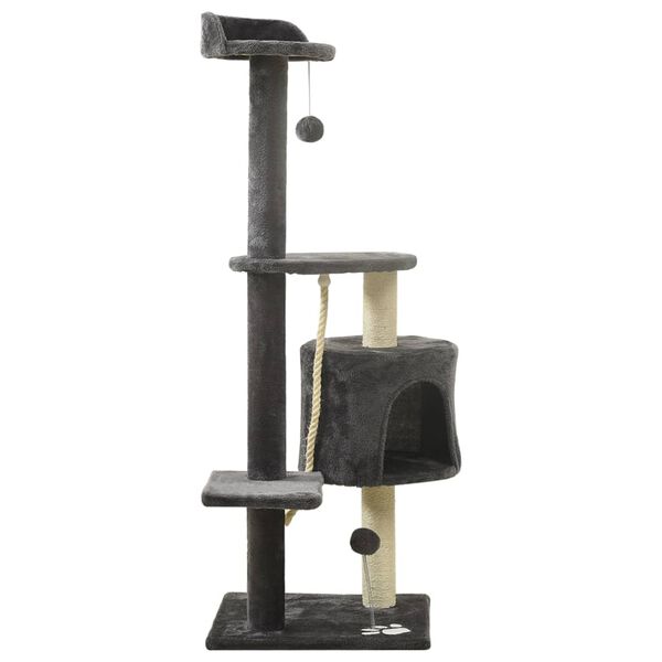 vidaXL Cat Tree with Sisal Scratching Posts Dark Grey 120 cm