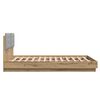 vidaXL Bed Frame with Headboard with Storage Artisan Oak 150 x 200 cm