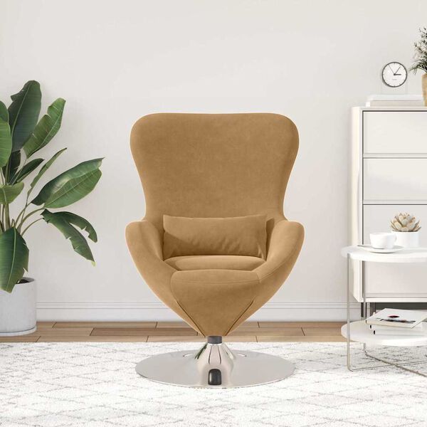 vidaXL Egg Chair Brown 63 x 73 x 90 cm Velvet