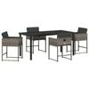vidaXL Garden Dining Set 5 pcs Grey Poly Rattan