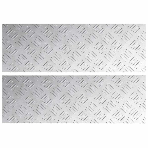 vidaXL Stair Tread Rectangular 2 pcs Silver 60 x 20 cm Aluminium