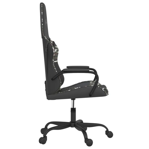 vidaXL Massage Gaming Chair Black and Camouflage Faux Leather