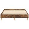 vidaXL Bed Frame No Mattress Smoked Oak 140x190 cm Engineered Wood