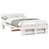 vidaXL Bed Frame with Headboard White 140 x 190 cm Solid Pine Wood