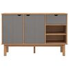 vidaXL Sideboard OTTA Brown and Grey 114x43x73.5 cm Solid Wood Pine
