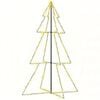 vidaXL Christmas Cone Tree | Warm white | Metal | Large | Decorative Inlays