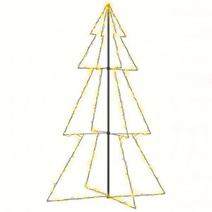 vidaXL Christmas Cone Tree | Warm white | Metal | Large | Decorative Inlays