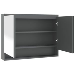 vidaXL Mirror Cabinet | Grey | MDF with melamine surface | 80x15x60 cm | Mirror