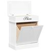 vidaXL Shoe Cabinet White 50x28x58 cm Paulownia Wood