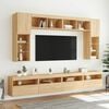 vidaXL TV Wall Cabinets with LED Lights 2 pcs Sonoma Oak 60x30x40 cm