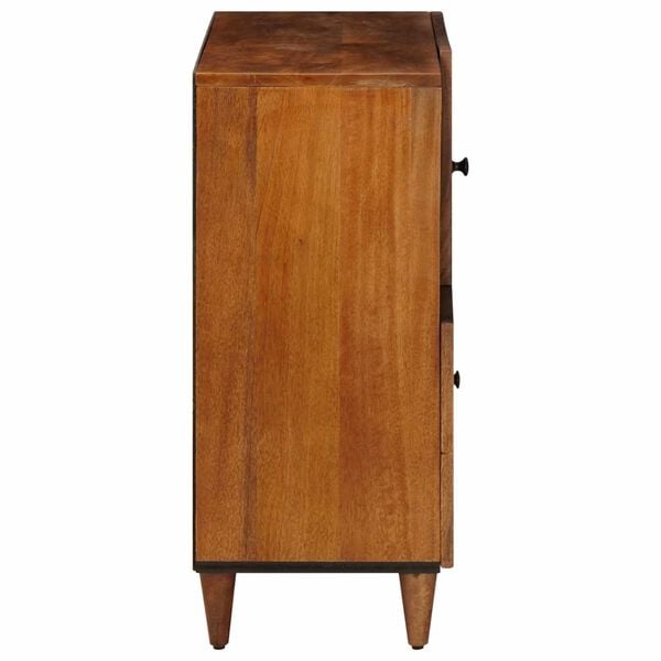 vidaXL Sideboard with Storage Walnut 80 x 33 x 75 cm Solid Mango Wood