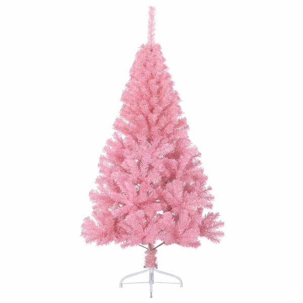 vidaXL Artificial Pre-lit Christmas Tree with 150 LEDs Pink 150 cm PVC
