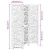 vidaXL Room Divider 3 Panels Black Solid Wood Paulownia