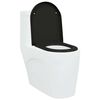 vidaXL Toilet Seat Black 49 x 36 x 4 cm Duroplast