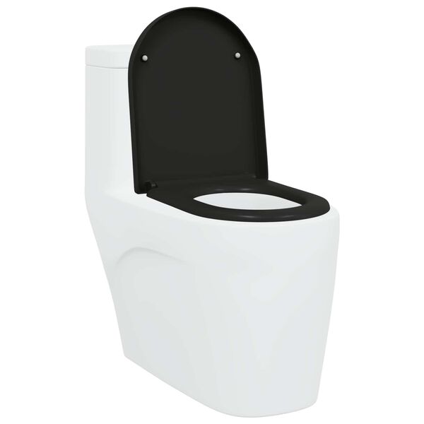 vidaXL Toilet Seat Black 49 x 36 x 4 cm Duroplast