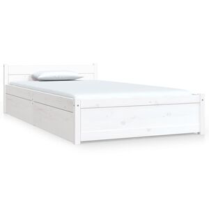 vidaXL Bed Frame without Mattress with Drawers White 90x200 cm (815030+814985)