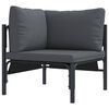 vidaXL Garden Sofa Set with Cushion 12 pcs Black Steel