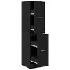 vidaXL Apothecary Cabinet Black Oak 30x41x144.5 cm Engineered Wood