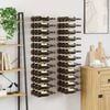 vidaXL Wall Mounted Wine Rack for 36 Bottles 2 pcs Gold Iron