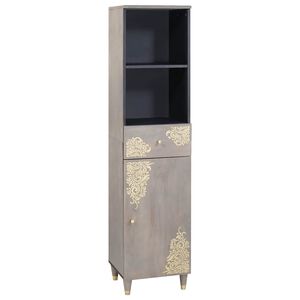 vidaXL Bathroom Cabinet Grey 38 x 33 x 160 cm Solid Mango Wood