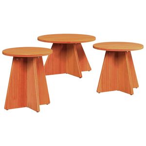 vidaXL Coffee Table 3 pcs Wax Brown