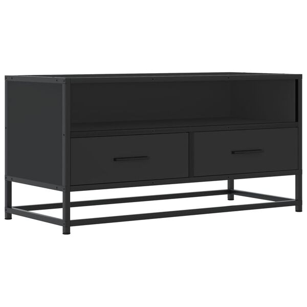 vidaXL TV Cabinet Black 80x34.5x40 cm Engineered Wood and Metal