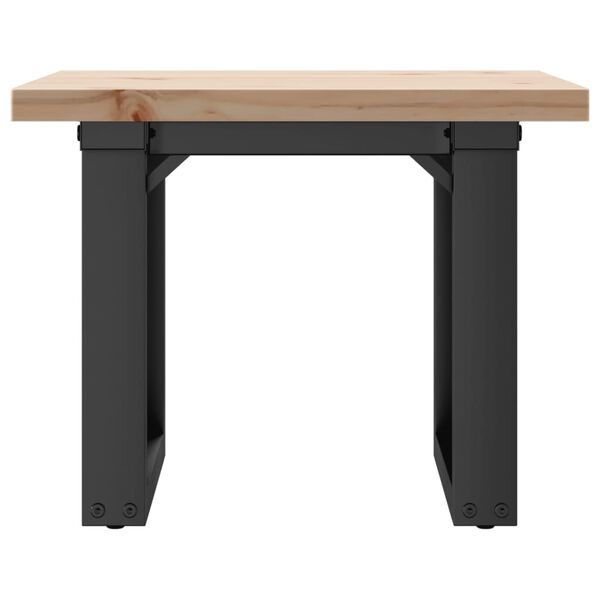 vidaXL Coffee Table O-Frame 50x50x35.5 cm Solid Wood Pine and Steel
