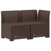 vidaXL 2-Seater Garden Sofa Rattan Look PP Brown