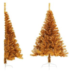 vidaXL Artificial Half Christmas Tree with Stand Gold 120 cm PET