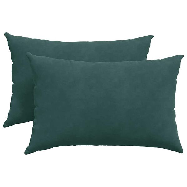 vidaXL Sofa Pillows 2 pcs Dark green 60 x 40 cm Corduroy Fabric