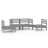 vidaXL 4 Piece Garden Lounge Set Grey Solid Pinewood