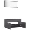 vidaXL 2 Piece Bathroom Furniture Set High Gloss Grey Engineered Wood