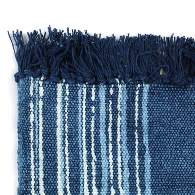 vidaXL Kilim Rug Cotton 160x230 cm with Pattern Blue