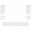 vidaXL 6 Piece TV Wall Cabinets with LED Lights White