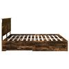 vidaXL Bed Frame with Drawer Smoked Oak 180 x 200 cm Engineered Wood