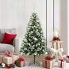 vidaXL Artificial Hinged Christmas Tree with Flocked Snow 150 cm