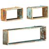 vidaXL 3 Piece Wall Cube Shelf Set Soild Reclaimed Wood