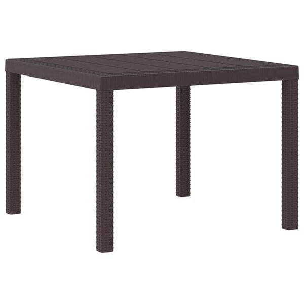 vidaXL Garden Dining Table Brown 100 x 100 x 73 cm Poly Rattan