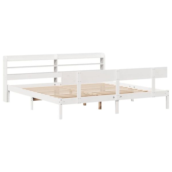 vidaXL Bed Frame without Mattress White 200x200 cm Solid Wood Pine