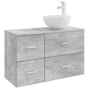 vidaXL Bathroom Furniture Set 2 pcs Concrete Grey Engineered Wood