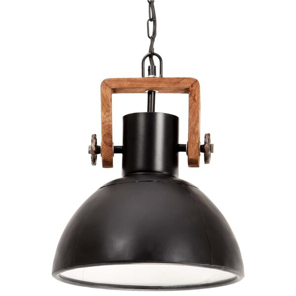 vidaXL Industrial Hanging Lamp 25 W Black Round 30 cm E27