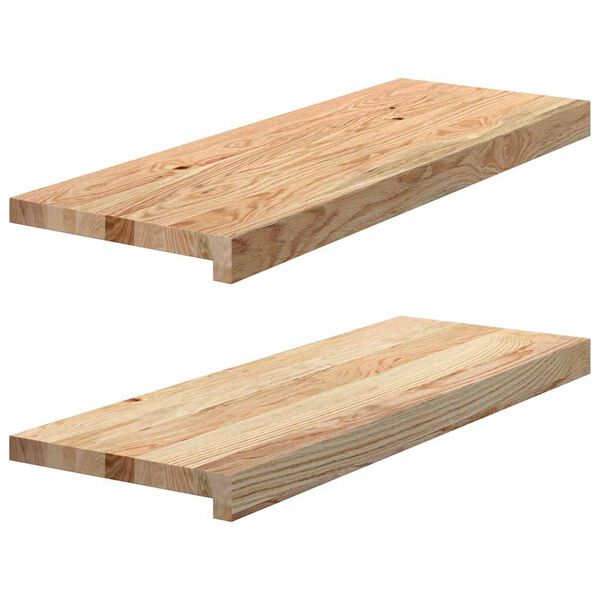 vidaXL Stair Treads 2 pcs Untreated 70x30x2 cm Solid Wood Oak