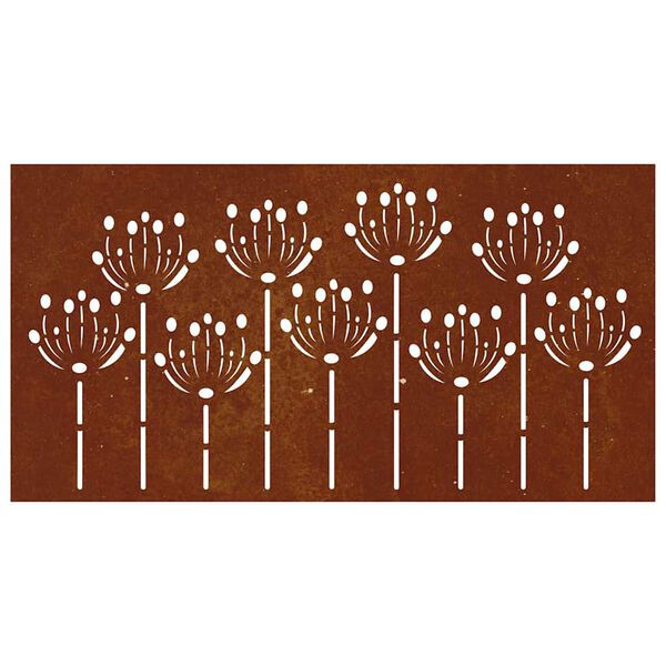 vidaXL Garden Wall Decoration 105x55 cm Corten Steel Flower Design