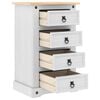 vidaXL Bedside Table with Drawer White 53 x 39 x 84 cm Solid Pine Wood