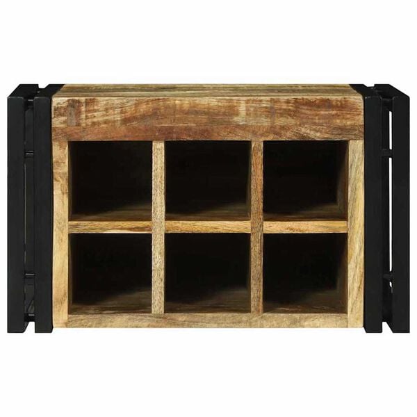 vidaXL Wine Rack Brown and Black 46 x 35 x 27.5 cm Solid Mango wood