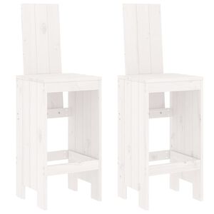 vidaXL Bar Stools 2 pcs White 40x42x120 cm Solid Wood Pine