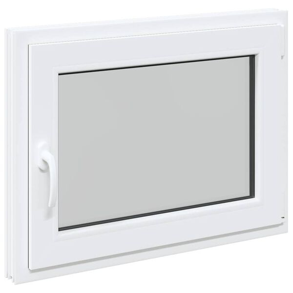 vidaXL Basement Window "RISOR" 80x50 cm Tilt&Turn DIN Right White